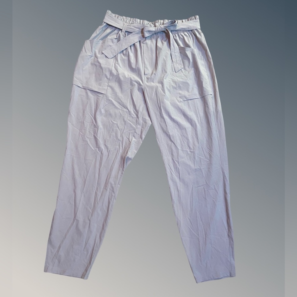 Women’s Gray Lightweight Stretch Cinch Waist Casual Pants (Full-Length) -Size 10